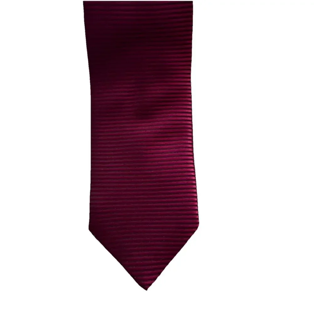Creazioni Tucci Fire Red Horizontal Stripe 100% Silk Italy Mens Red Tie 3.5
